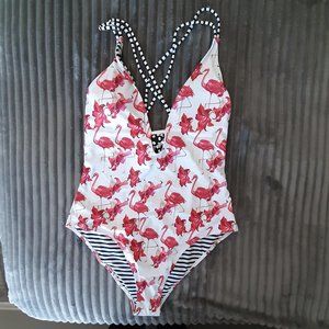 Cupshe one piece Flamingo Swimsuit Size Large